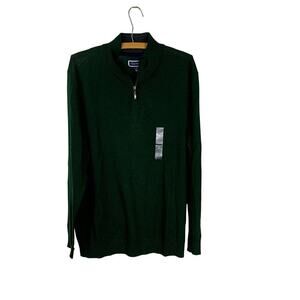 Club room Quarter Zip Merino Wool Blend  Lightweight Sweater Green Size M NWT